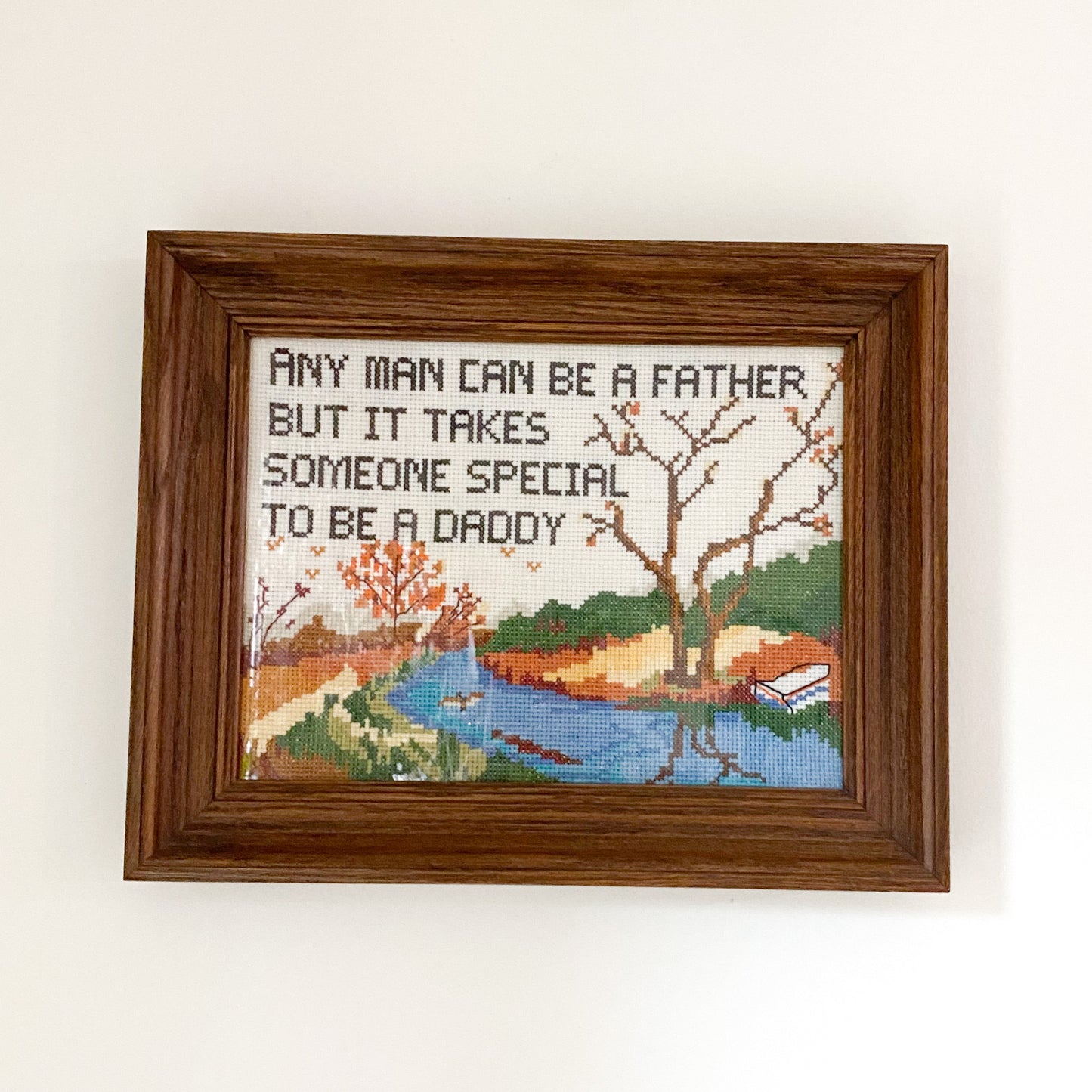 “Any Man Can be a Father but it Takes Someone Special to be. Daddy” Framed Needlepoint