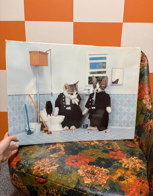 NIB 1981 Vintage “Kittens Smoking in the Bathroom” Poster by Satoru Tuda Funny