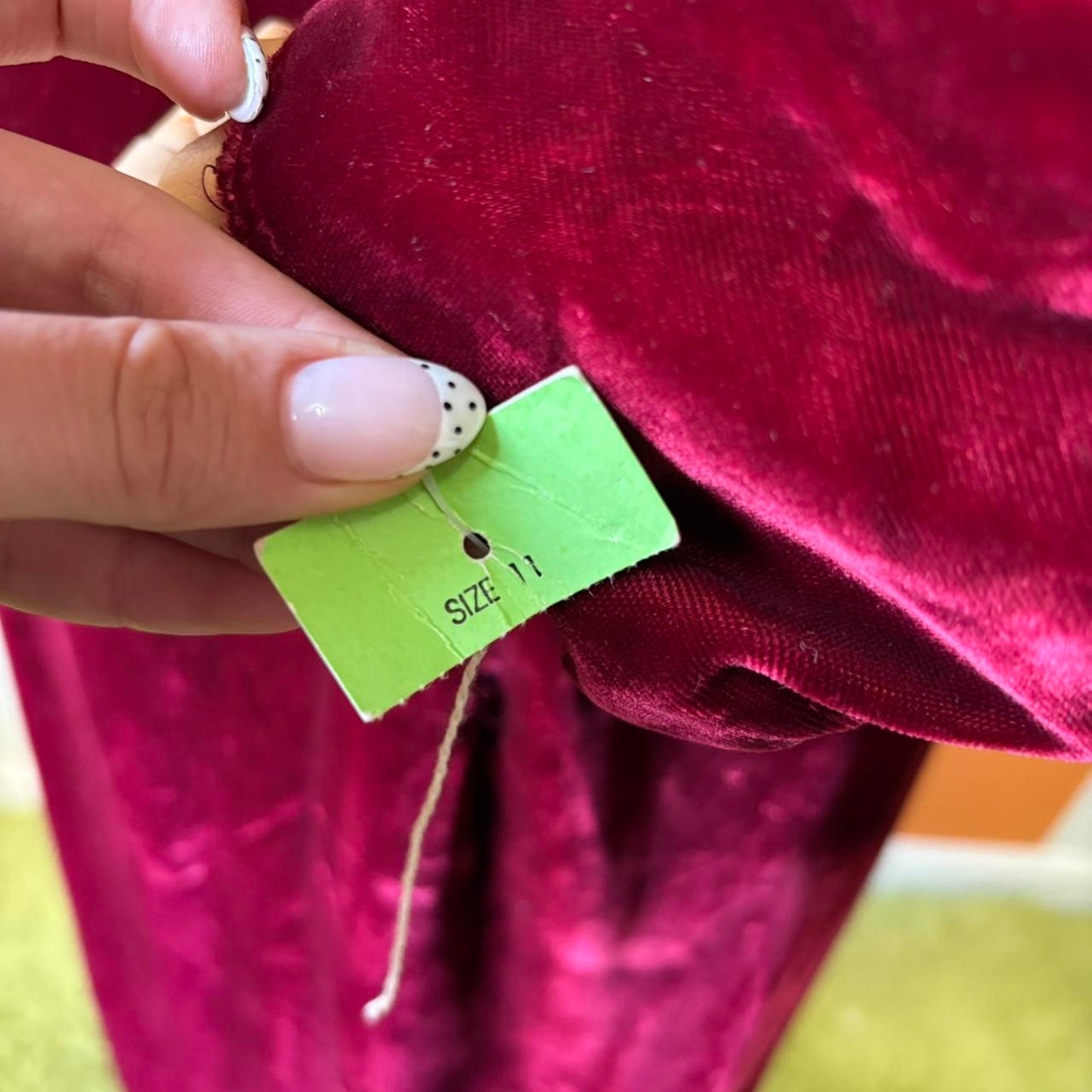 80s Vintage Maroon Velvet Cold Shoulder Keyhole Gown