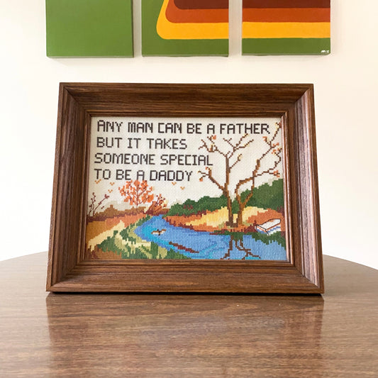 “Any Man Can be a Father but it Takes Someone Special to be. Daddy” Framed Needlepoint