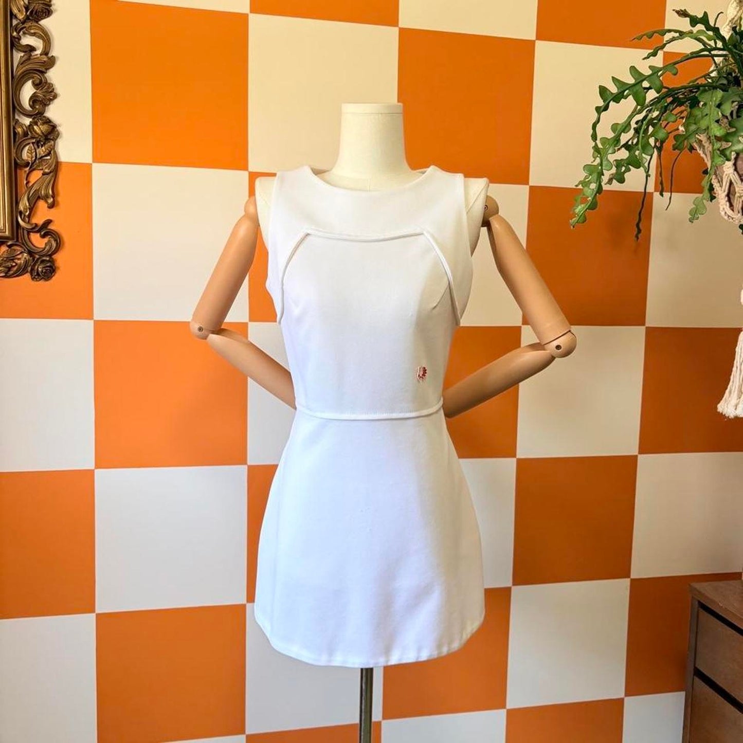 70s Vintage White Fred Perry Mini Tennis Dress