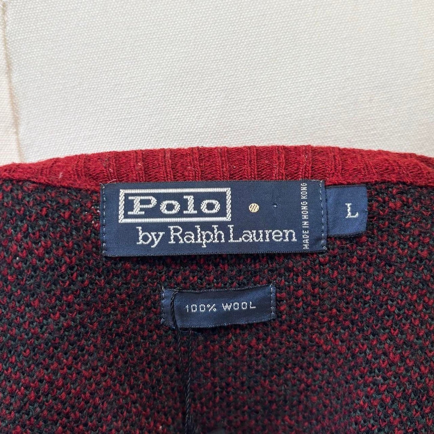 90s Vintage Red and Black Plaid 100% Wool Crew Neck Sweater
