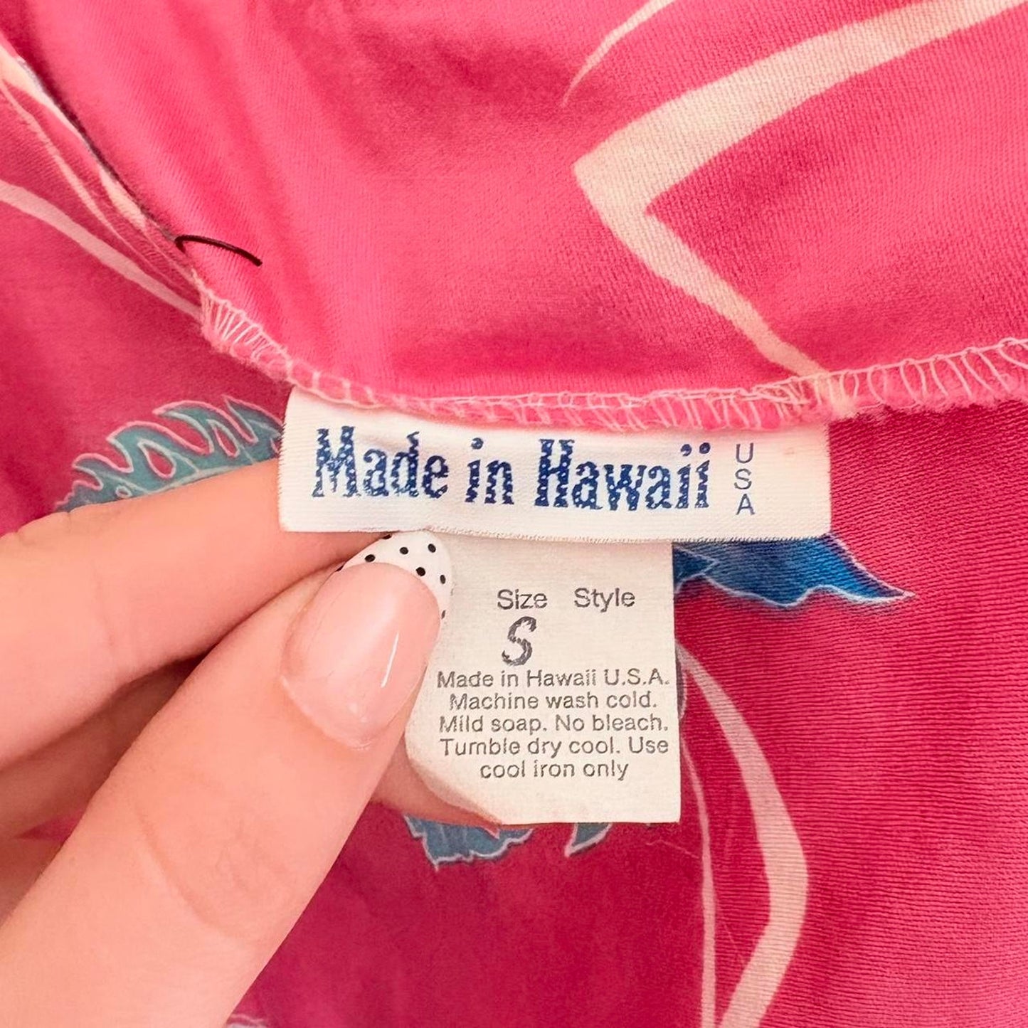 80s Vintage Hot Pink and Blue Floral Hawaiian Print Sundress