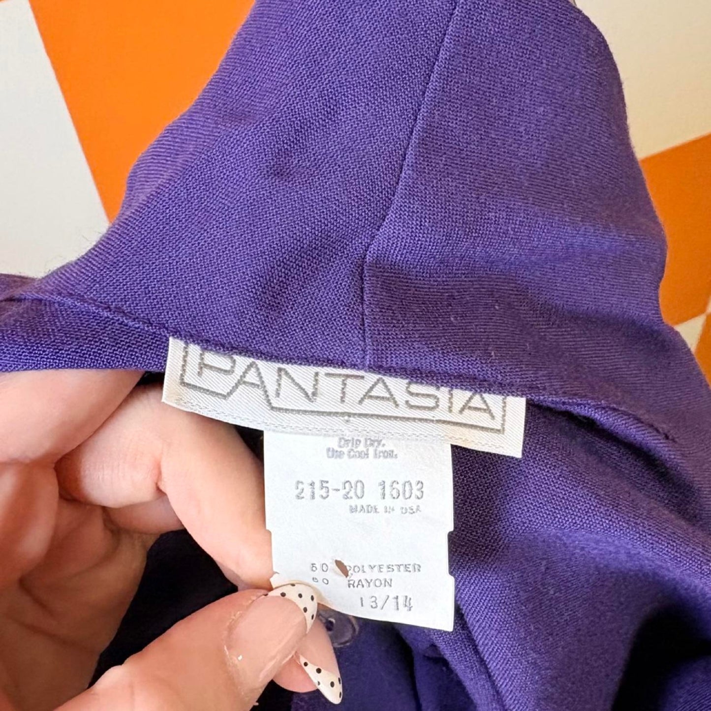80s Vintage Purple Collared Blazer Style Coverall Jumpsuit