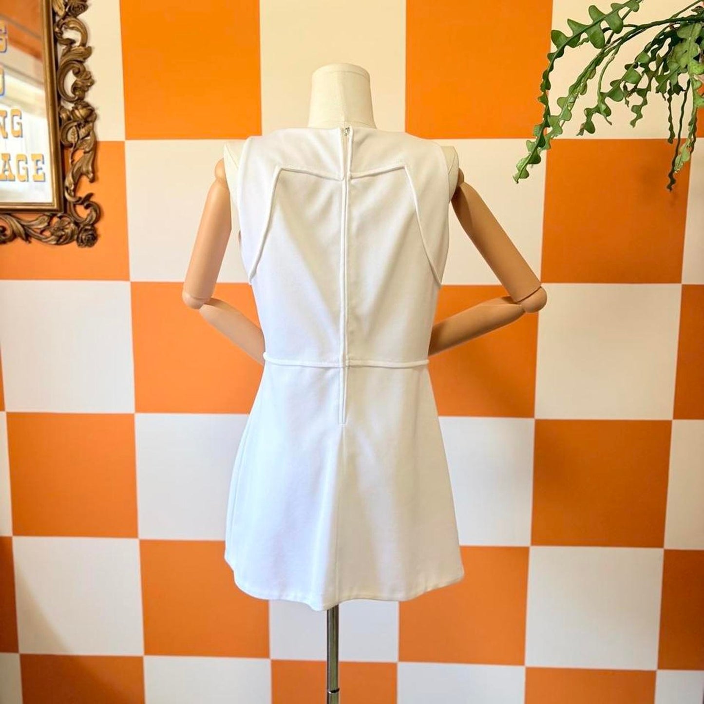 70s Vintage White Fred Perry Mini Tennis Dress